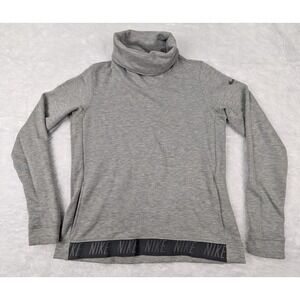 Nike Dri Fit Long Sleeve Shirt Women's S Turtleneck Sweater Spell Out Waist‎